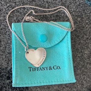 Tiffany double heart tag necklace